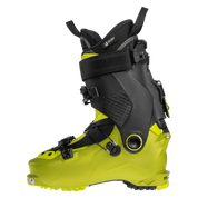 Lightweight 2027 Dynafit Radical Pro Ski Touring boot, yellow lower shell, designed for backcountry skiing. Side View.