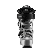 Front view of Atomic Hawx Prime 120 S Dual Boa ski boots in silver and black
