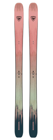 Rossignol ski with gradient design on a white background