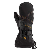 Black heated waterproof mitt for warm skiing or winter sports